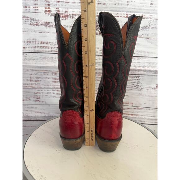 Lucchese 1883 Dana Womens Red Burnished Goat Leather Cowboy Western Boots SZ 8 - Picture 7 of 13